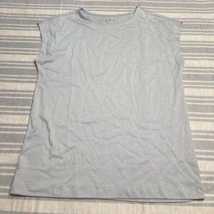Loft sleeveless light blue top.